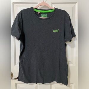 Mens SUPERDRY Orange Label T-Shirt Size M /L / Charcoal / Light Black